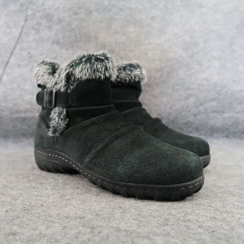 Khombu Shoes Womens 8 Bootie Winter Leather Faux Fur All Weather Lindsey Buckle